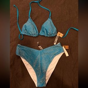 Shimmer bikini turquoise size large